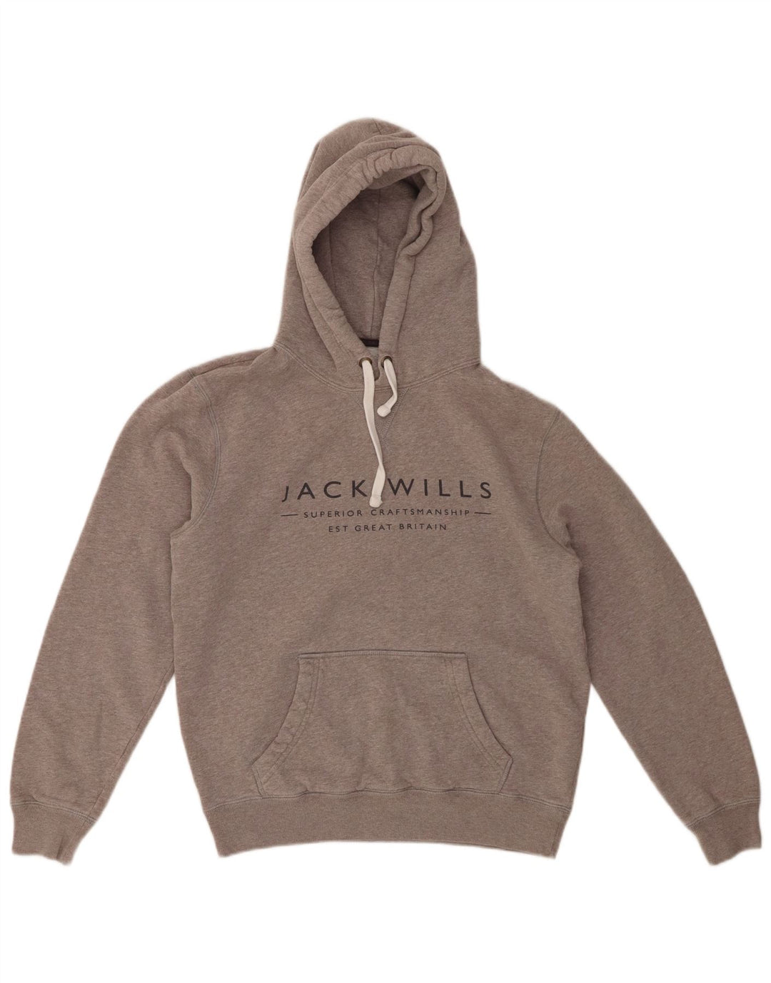 JACK WILLS Felpa con cappuccio oversize con grafica da donna UK 6 XS Cotone grigio