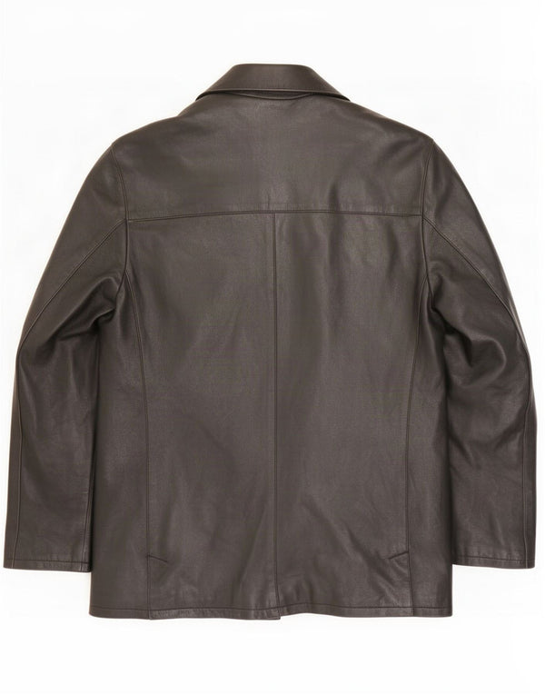 Giacca Blazer in Pelle da Uomo a 4 Bottoni Conbipel IT 50 Large Nera
