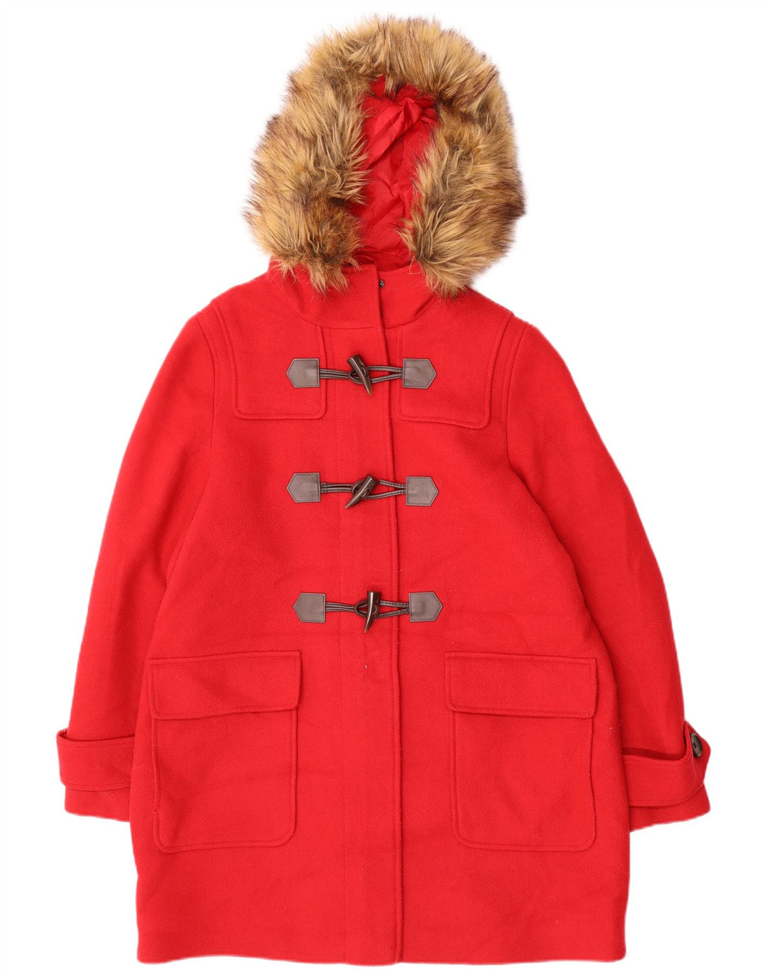 Montgomery con cappuccio da donna Marks & Spencer UK 14 poliestere rosso medio