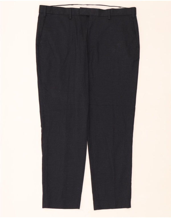 Pantaloni casual dritti da uomo Marks & Spencer W38 L29 poliestere blu navy