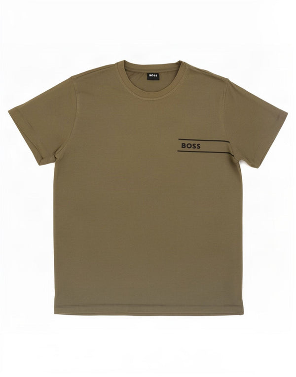 T-shirt da uomo Hugo Boss Top Small in cotone kaki