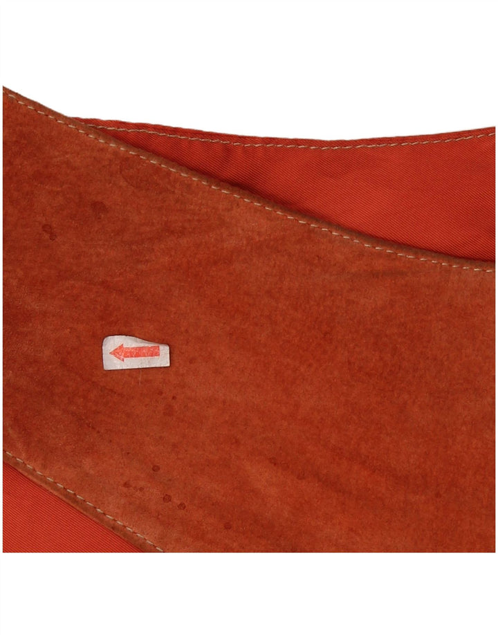 Gilet vintage da uomo in pelle scamosciata piccolo in pelle marrone