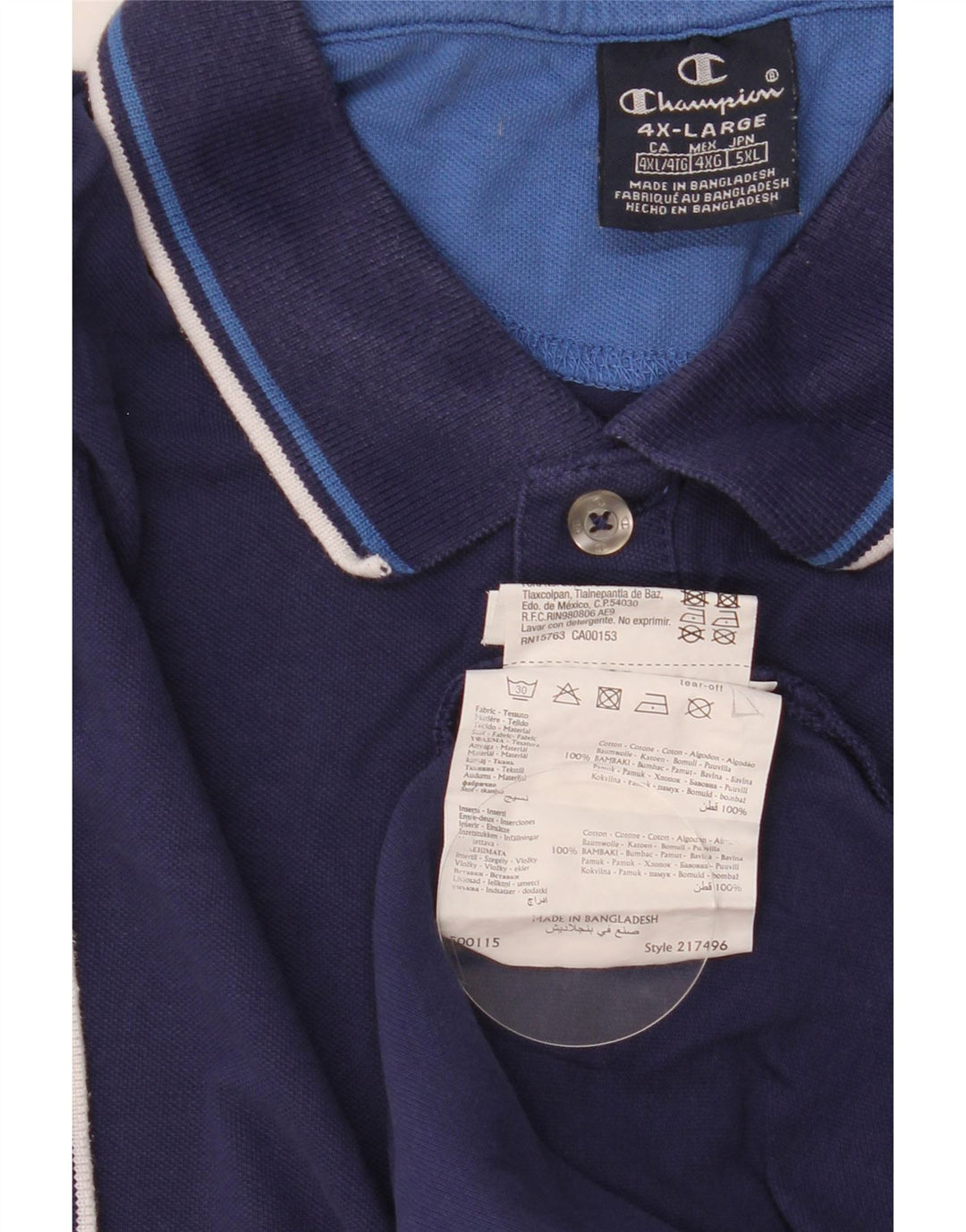 Polo da uomo CHAMPION 4XL in cotone blu navy