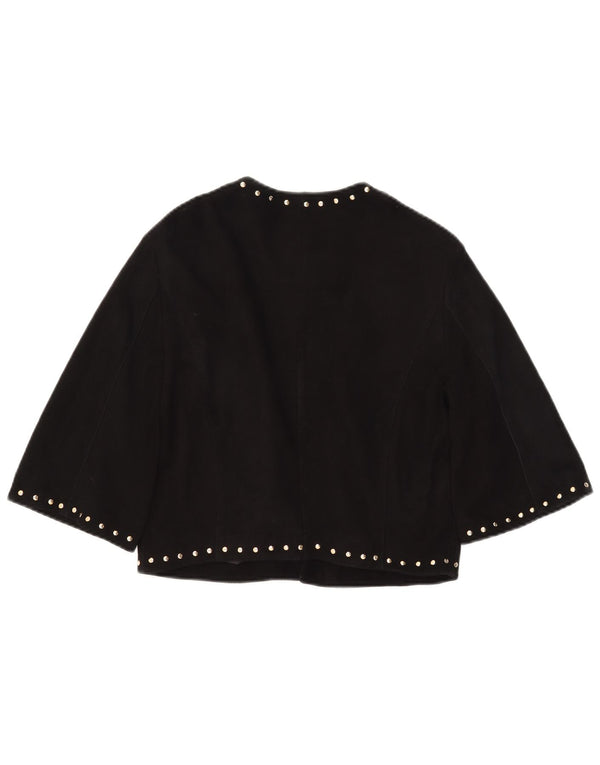 Giacca Bolero in pelle scamosciata da donna con maniche a 3/4 Tenax IT 44 Pelle nera media
