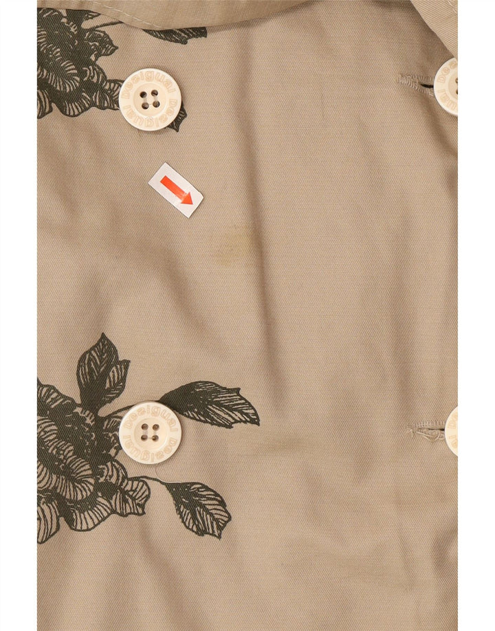 Trench doppiopetto da donna Desigual EU 38 Beige medio floreale