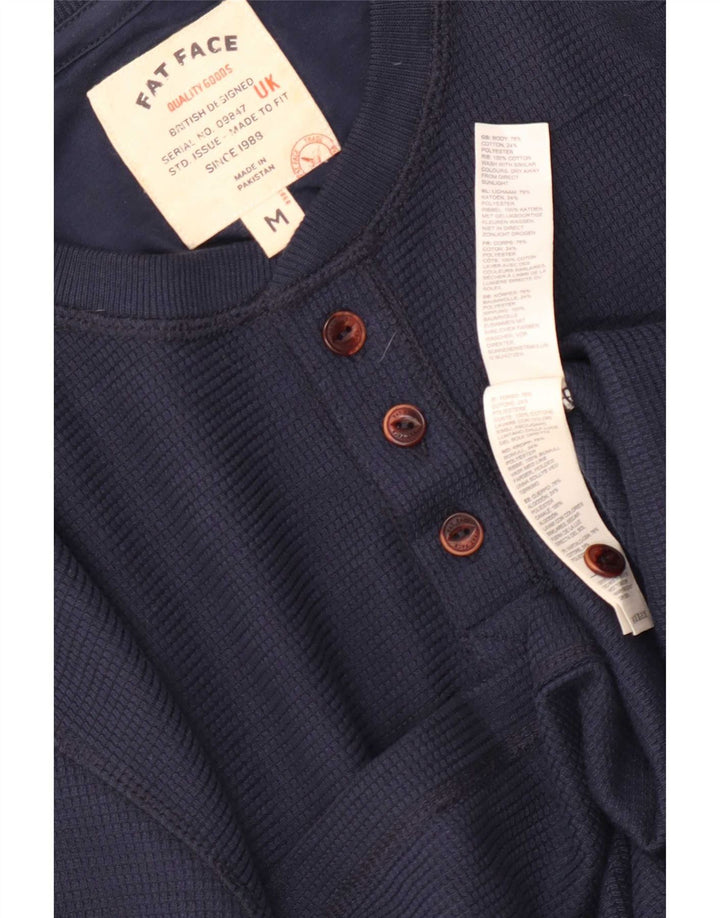 Top da uomo Fat Face a maniche lunghe in cotone blu navy medio