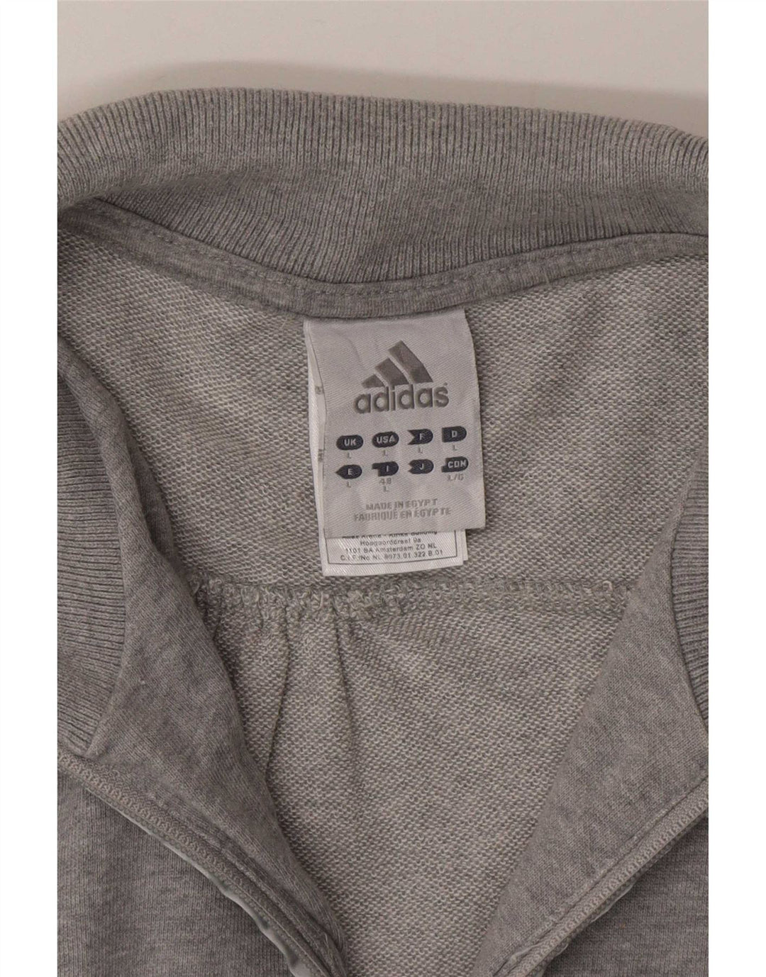 Giacca da tuta da donna Adidas UK 16 grande cotone grigio