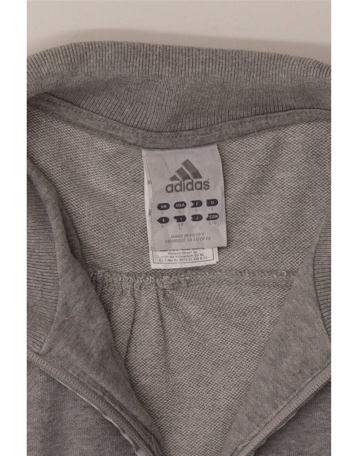 Giacca da tuta da donna Adidas UK 16 grande cotone grigio