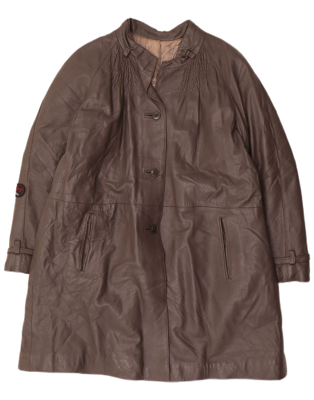 Cappotto in pelle vintage da donna IT 48 XL Grigio