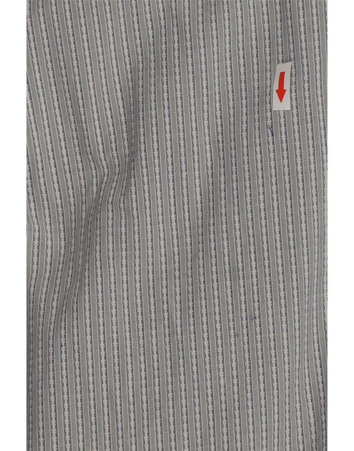 FAT FACE Camicia da uomo classica vestibilità XL in cotone gessato grigio