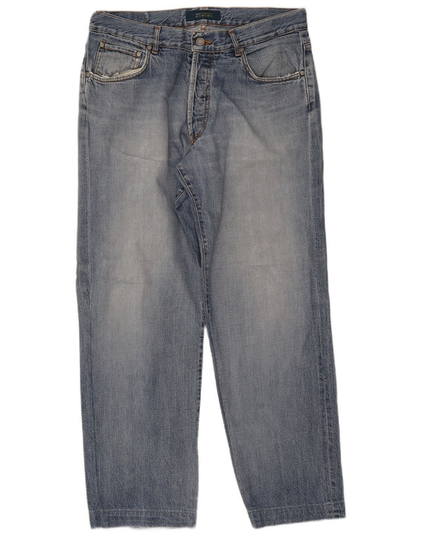 Jeans dritti da uomo Zara EU 46 XL W36 L29 Cotone blu