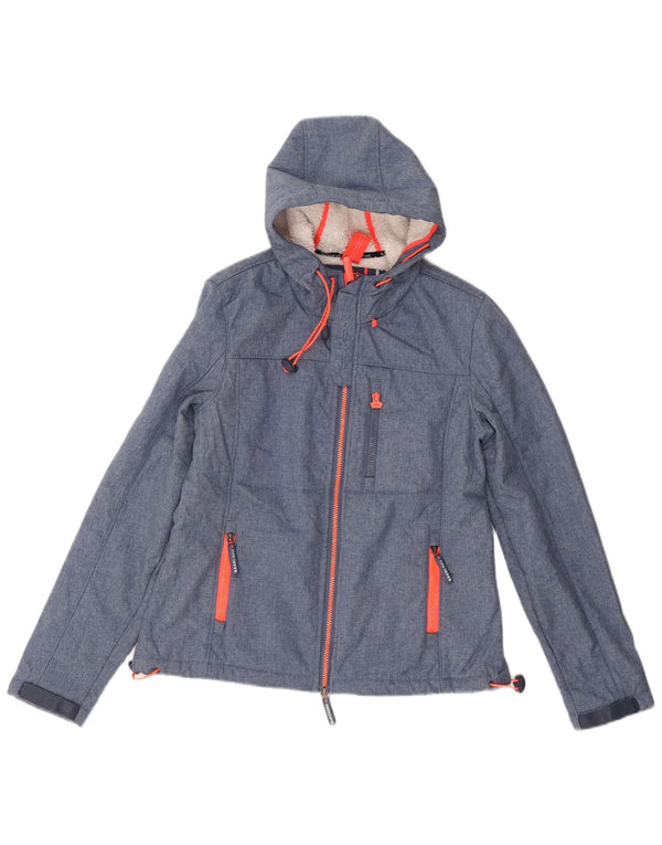 Giacca a vento con cappuccio da donna Superdry The Windtrekker UK 14 Blu medio