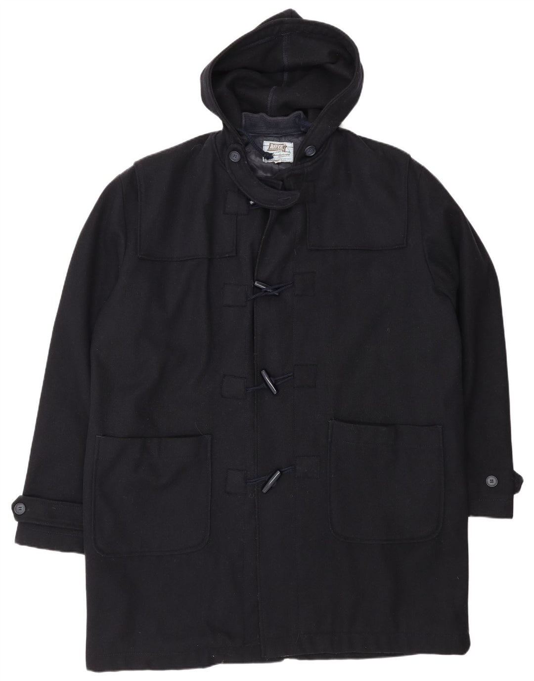 Montgomery da uomo con cappuccio Rifle UK 42 XL Lana blu navy