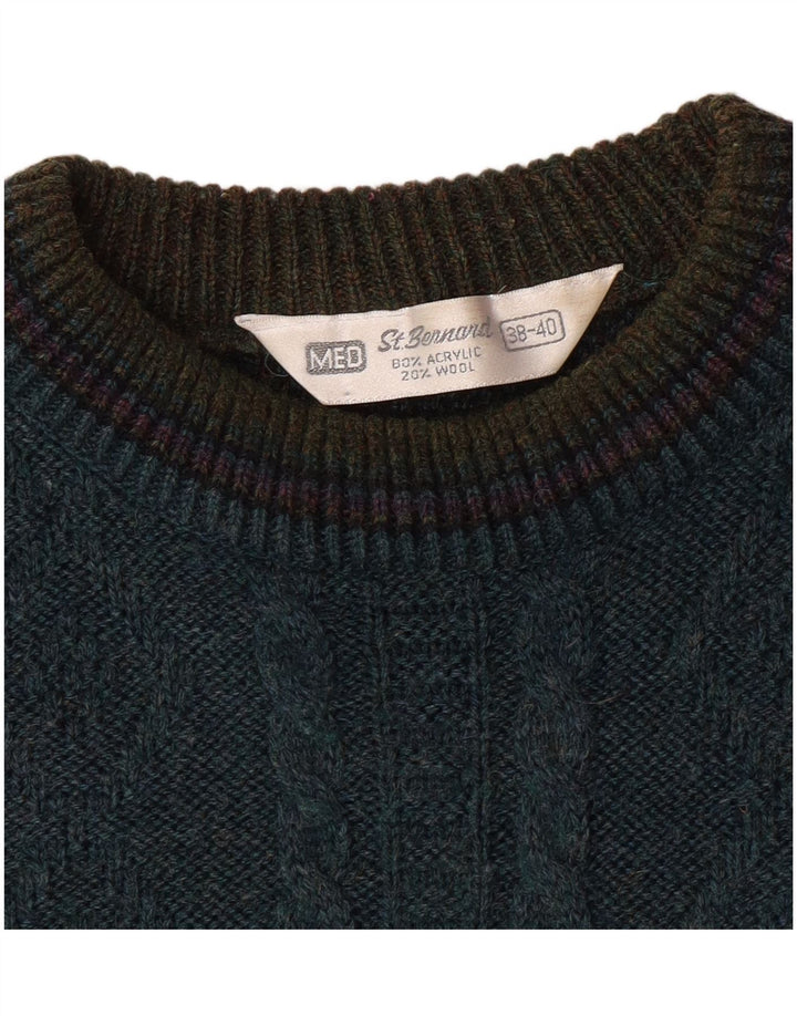 Maglione maglione girocollo da uomo St. Bernard EU 38/40 verde medio retrò