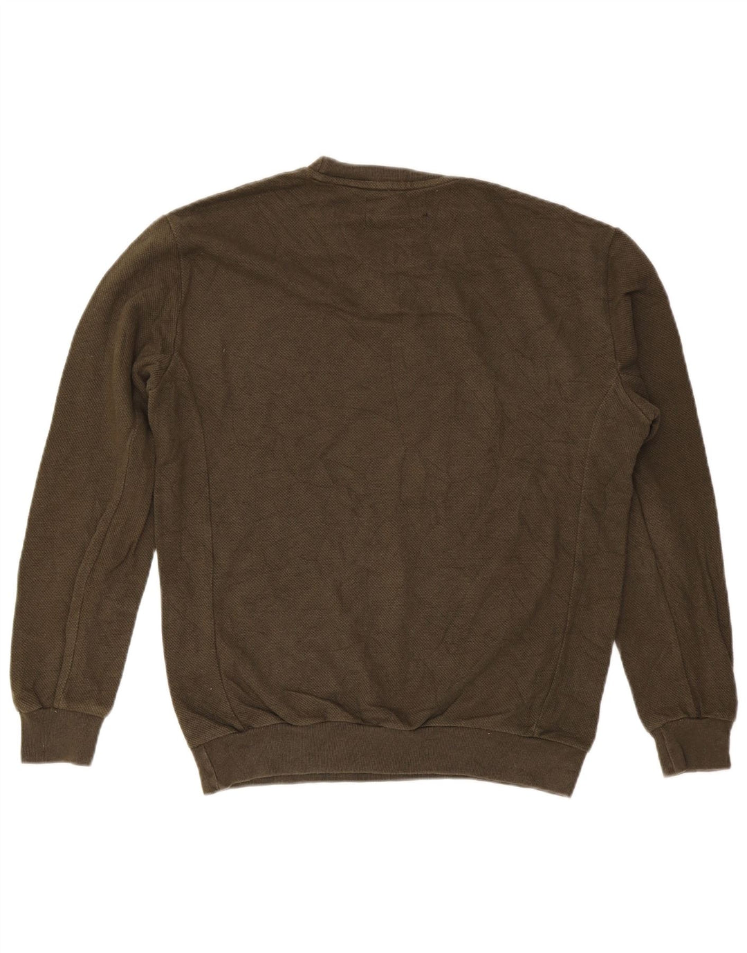 Maglione maglione girocollo da uomo Zara in cotone kaki medio