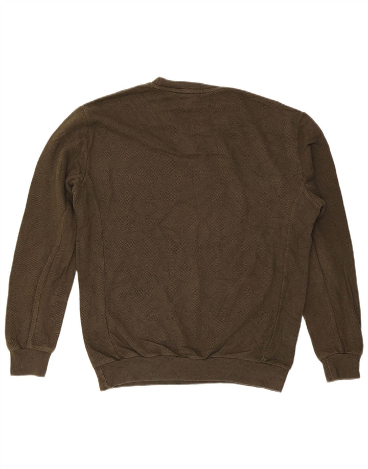 Maglione maglione girocollo da uomo Zara in cotone kaki medio