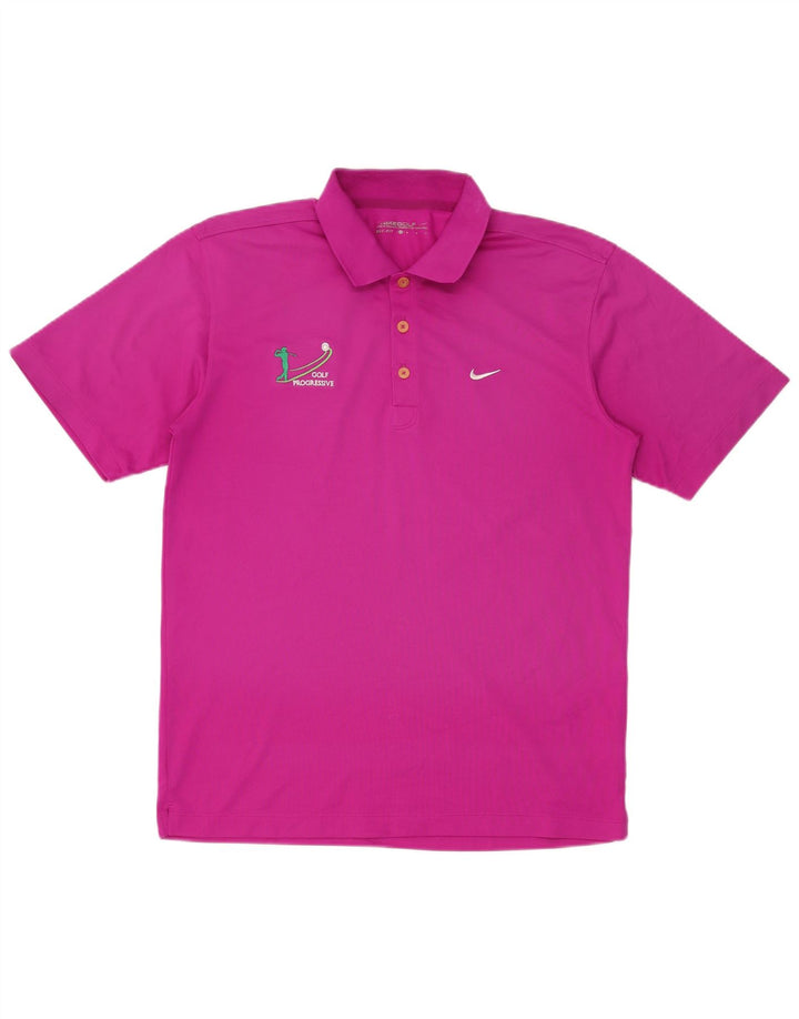 Polo Nike da uomo Dri Fit in poliestere rosa medio
