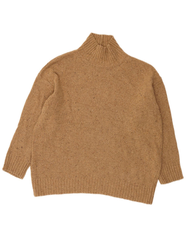 Maglione Zara da donna con vestibilità ampia e collo alto, UK 14, grande, marrone screziato