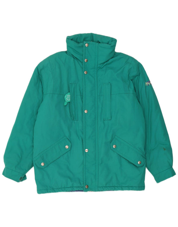 Fila Mens Hooded Ski Jacket IT 50 Large Green Cotton