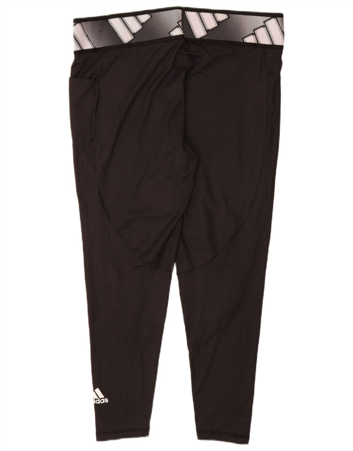 Leggings grafici da donna Adidas UK 24/26 2XL Poliestere nero