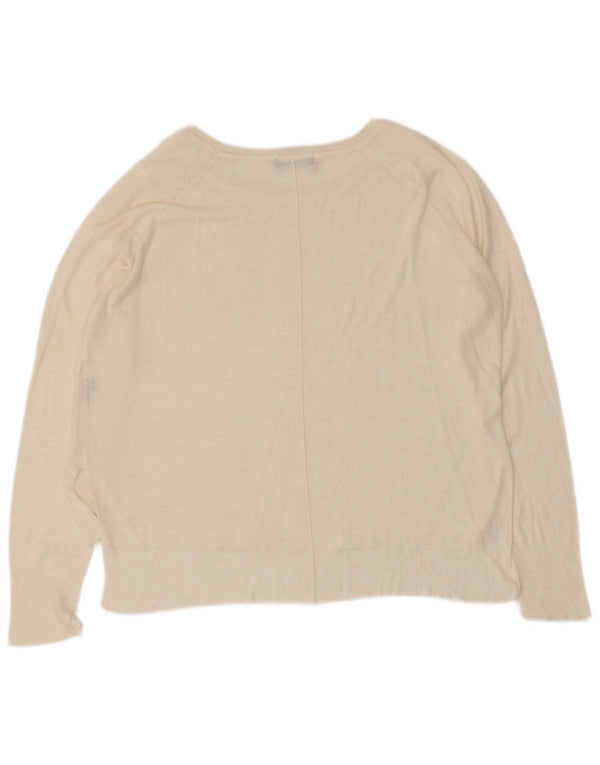 Maglione maglione con scollo a barca da donna Zara UK 16 grande beige