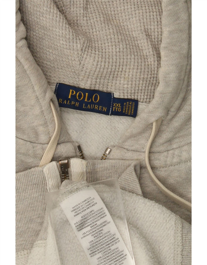 POLO RALPH LAUREN Maglione con cappuccio e zip oversize da donna UK 20 2XL Grigio