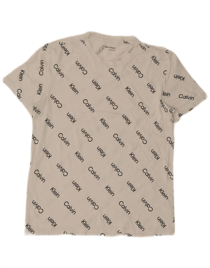 T-shirt grafica da uomo Calvin Klein Top in cotone bianco medio