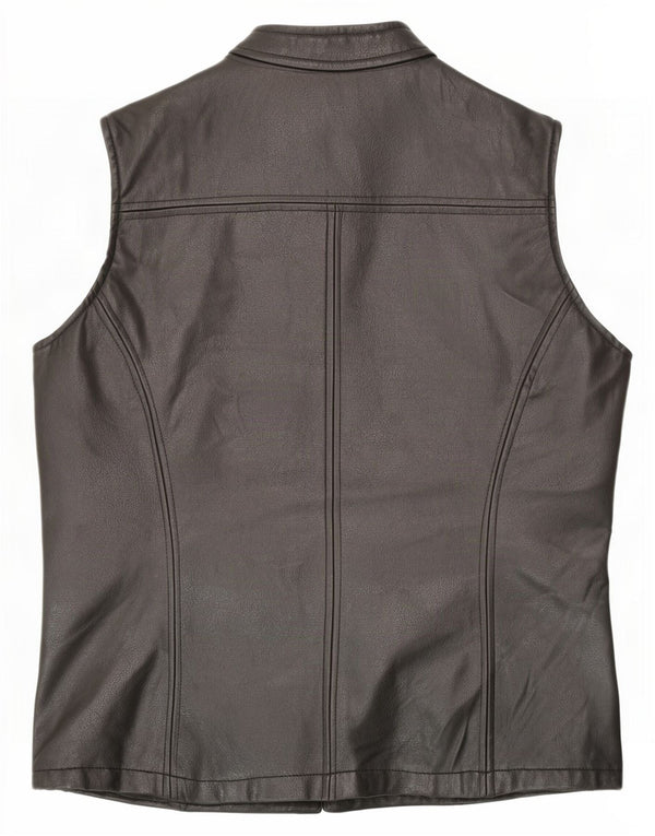 Gilet da donna in ecopelle Marks & Spencer UK 12 medio PVC nero