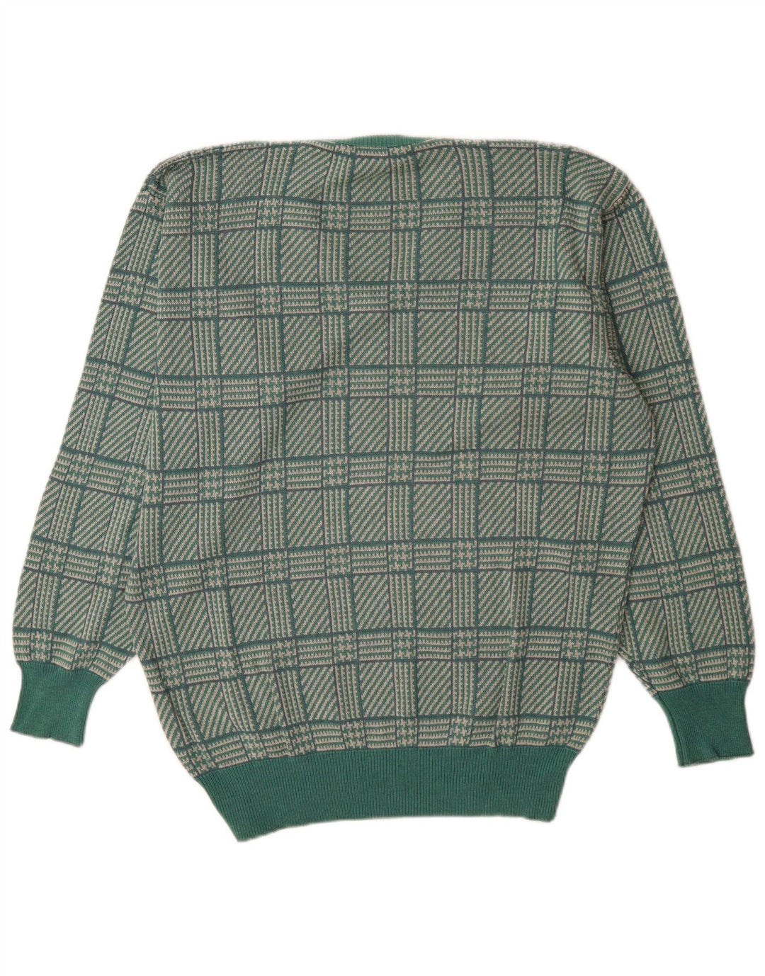 Maglione da uomo con scollo a V St. Andrews, grande pied de poule verde