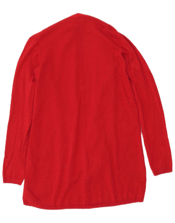 Maglione cardigan aperto da donna Zara UK 10 piccolo rosso viscosa