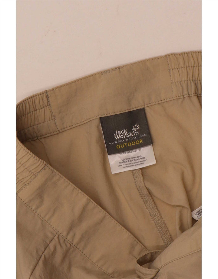 Pantaloncini cargo da donna Jack Wolfskin UK 10/12 Small W29 Beige Poliammide