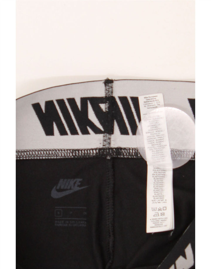 NIKE Womens Graphic Leggings UK 10 Small  Black Cotton Vintage Nike and Second-Hand Nike from Messina Hembry 