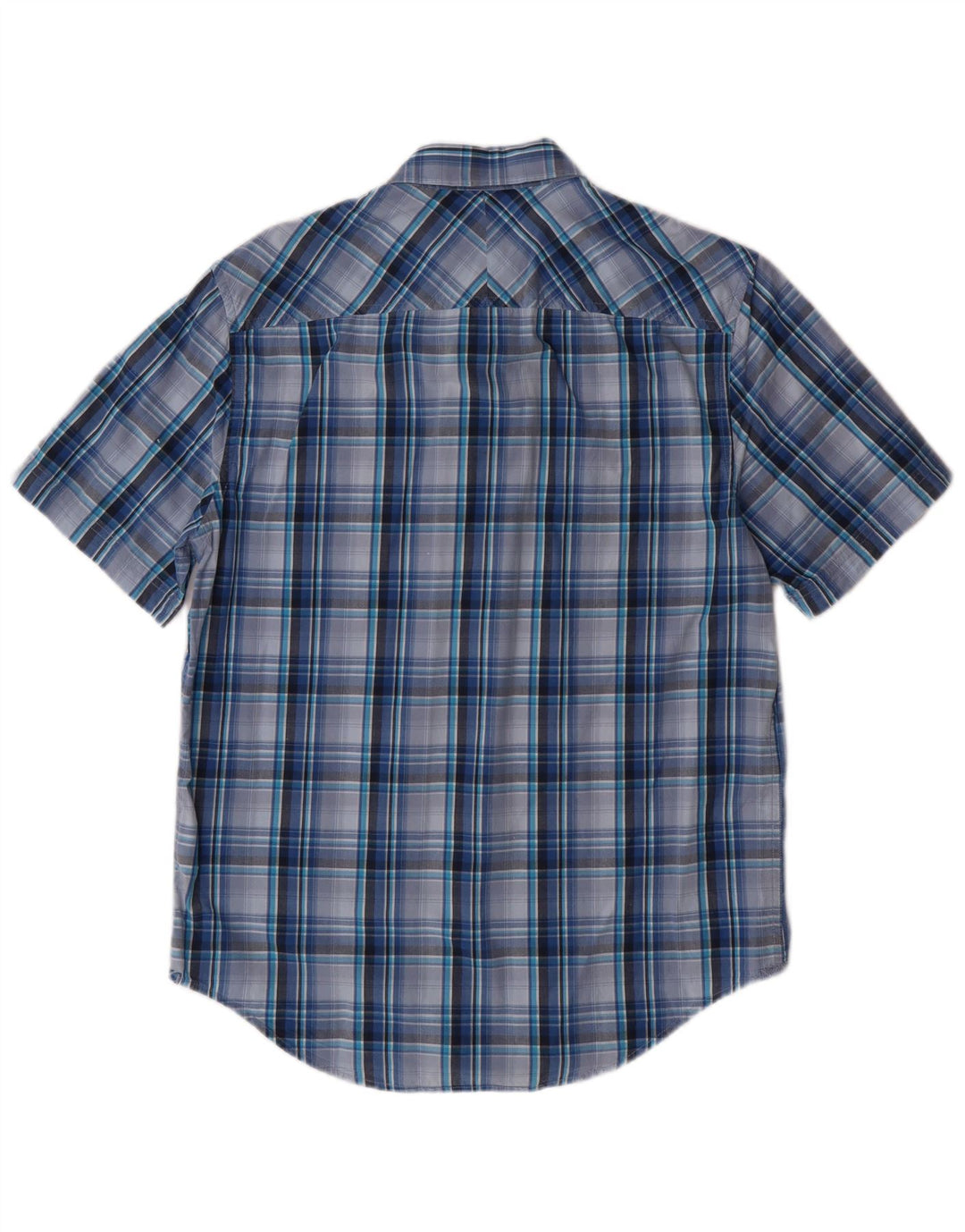 Camicia Timberland da uomo a maniche corte vestibilità regolare piccolo cotone scozzese blu