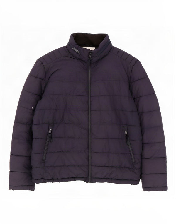 Giacca imbottita con cappuccio da uomo Zara UK 42 XL Blu navy