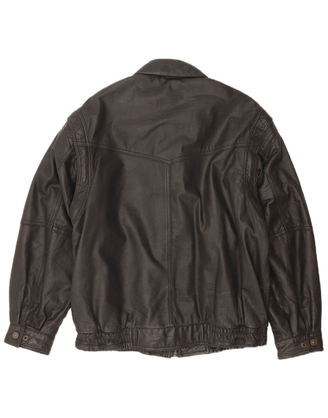 Giacca bomber in pelle da uomo vintage EU 50 grande in pelle nera