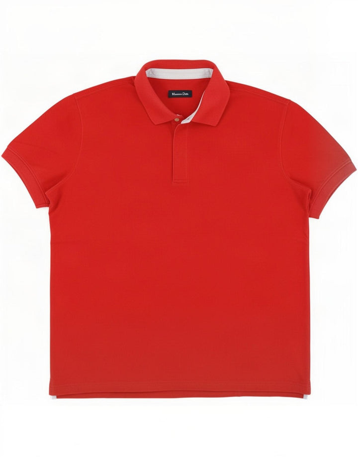 Polo da uomo Massimo Dutti XL in cotone rosso