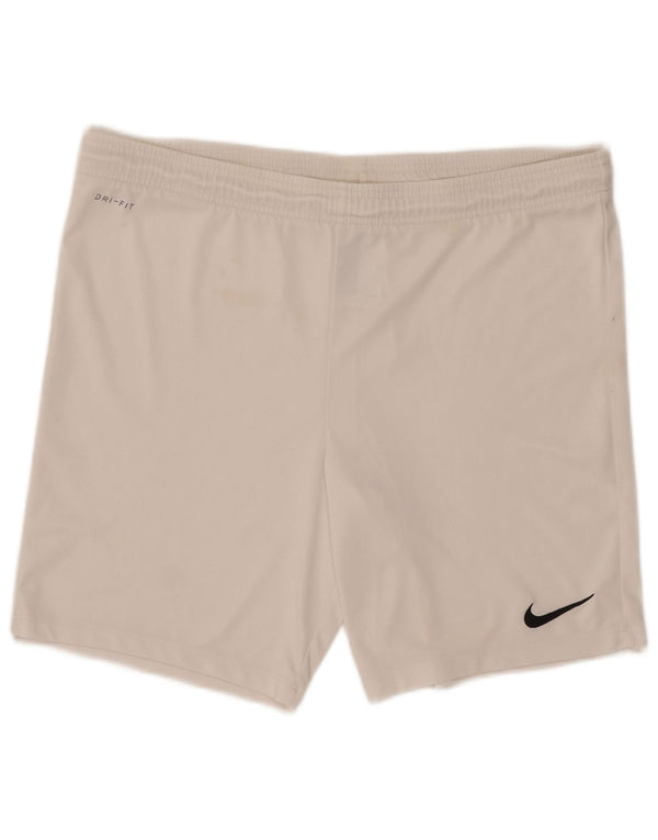 Pantaloncini sportivi Nike Dri Fit da uomo, grandi, in poliestere bianco