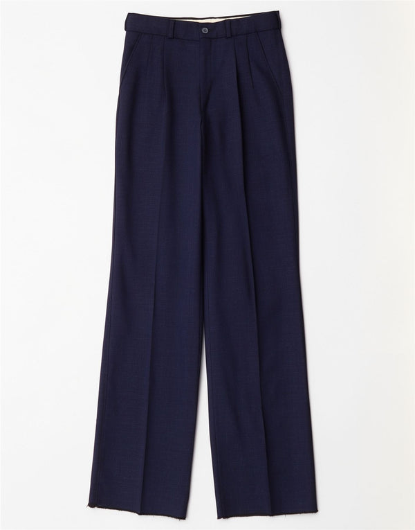 Pantaloni da abito vintage da uomo con pegging W25 L35 blu navy