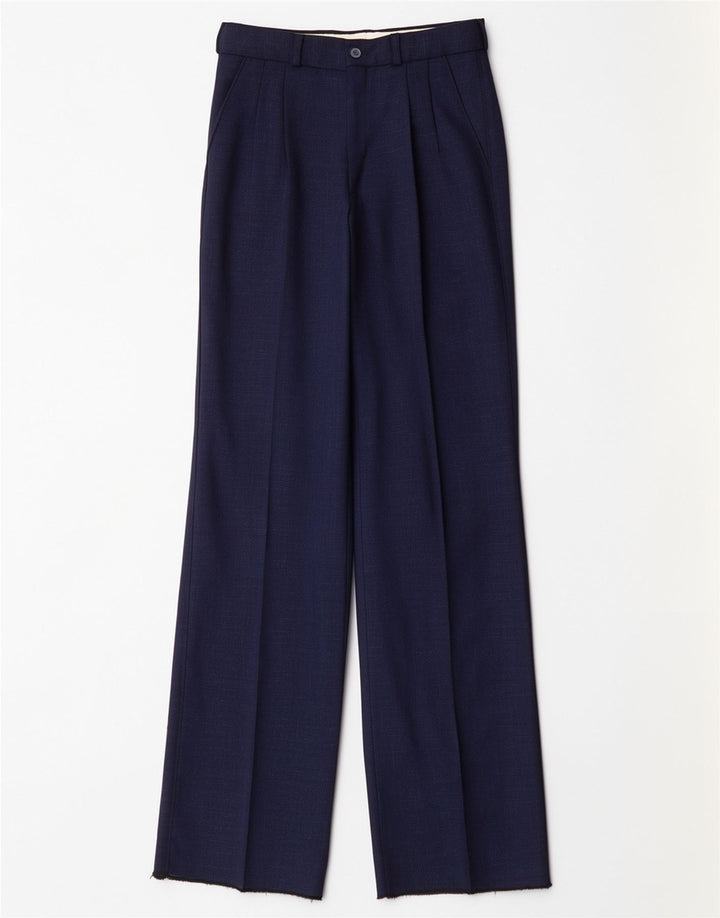 Pantaloni da abito vintage da uomo con pegging W25 L35 blu navy