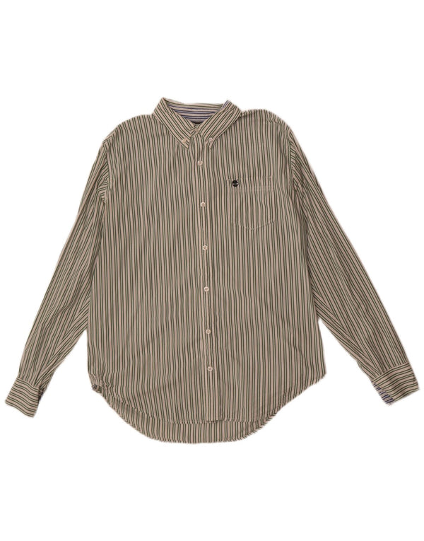 Camicia Timberland da uomo slim fit grande cotone a righe verdi
