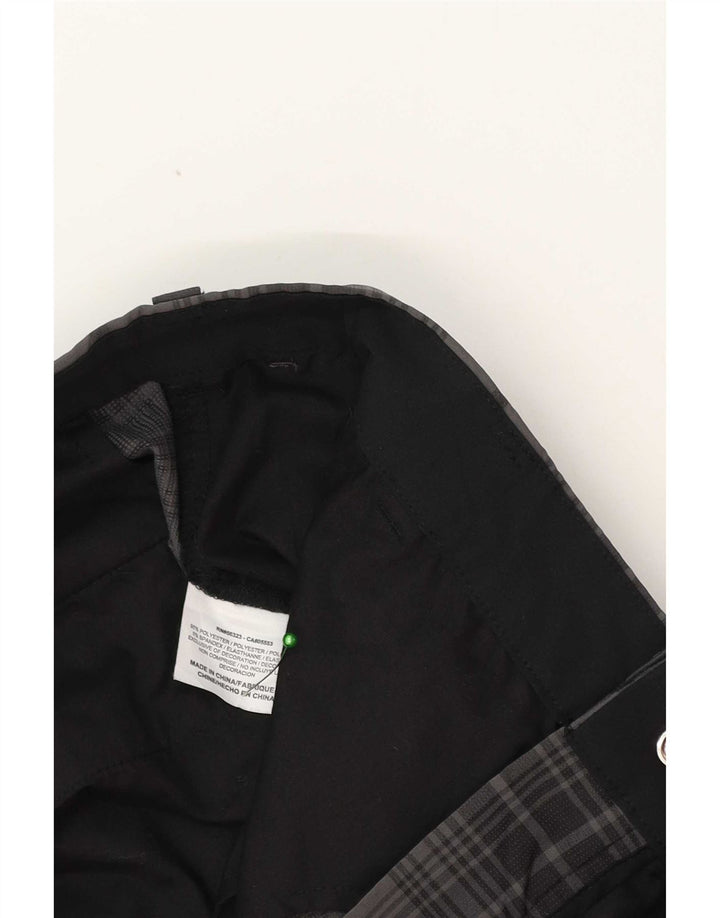 Pantaloni chino dritti Nike Dri Fit da uomo W34 L31 poliestere a quadri grigi