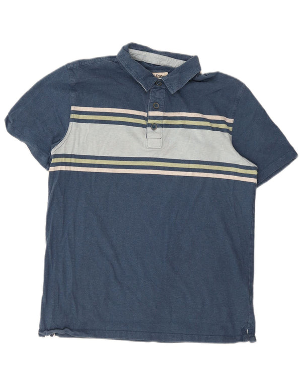 Polo da uomo Fat Face Large in cotone color block blu