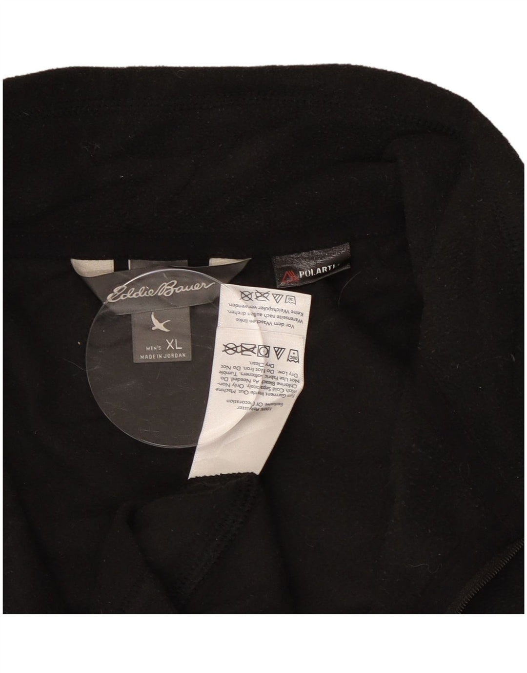 Maglione in pile da uomo con zip e collo Eddie Bauer XL poliestere nero