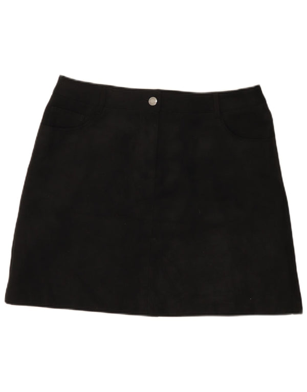 Minigonna da donna Marks & Spencer UK 14 grande W32 poliestere nero