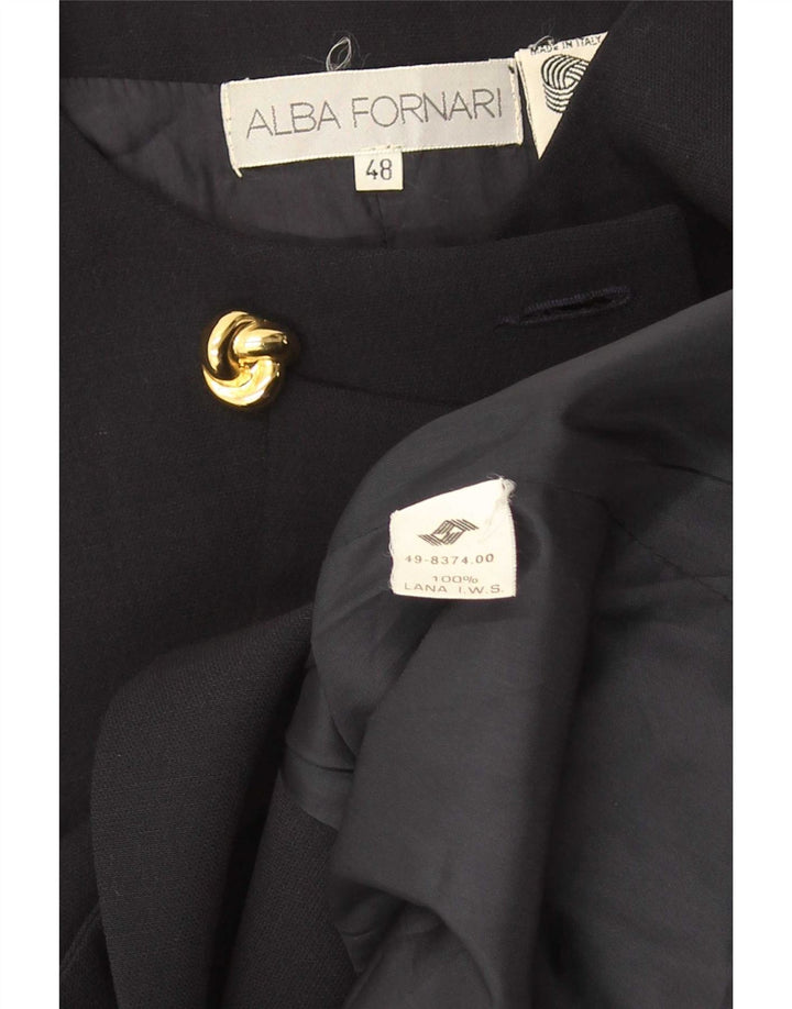 Giacca Blazer Doppiopetto Donna Alba Fornari IT 48 XL Lana Blu Navy