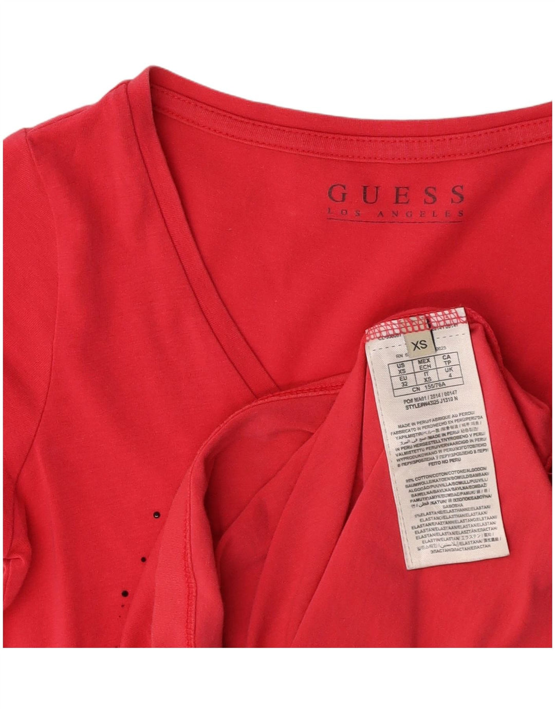 T-shirt grafica da donna GUESS Top UK 4 XS cotone rosa