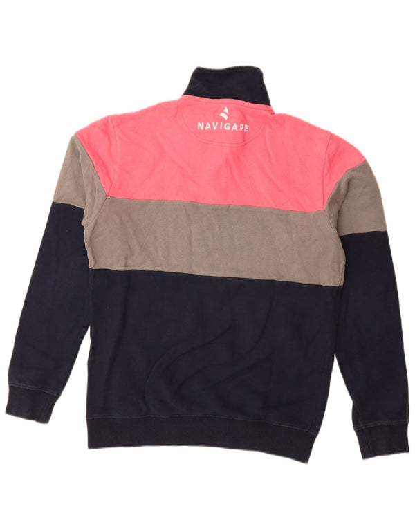 Felpa grafica da uomo Navigare Maglione grande blu navy color block
