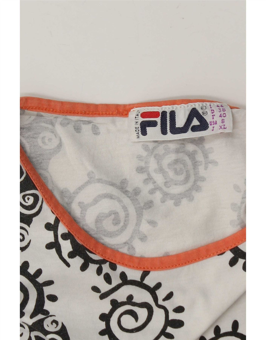 Maglietta Fila Donna Top IT 44 Medium Bianco Paisley