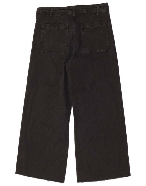 Jeans ZARA da donna a gamba larga a vita alta EU 44 XL W34 L28 cotone nero