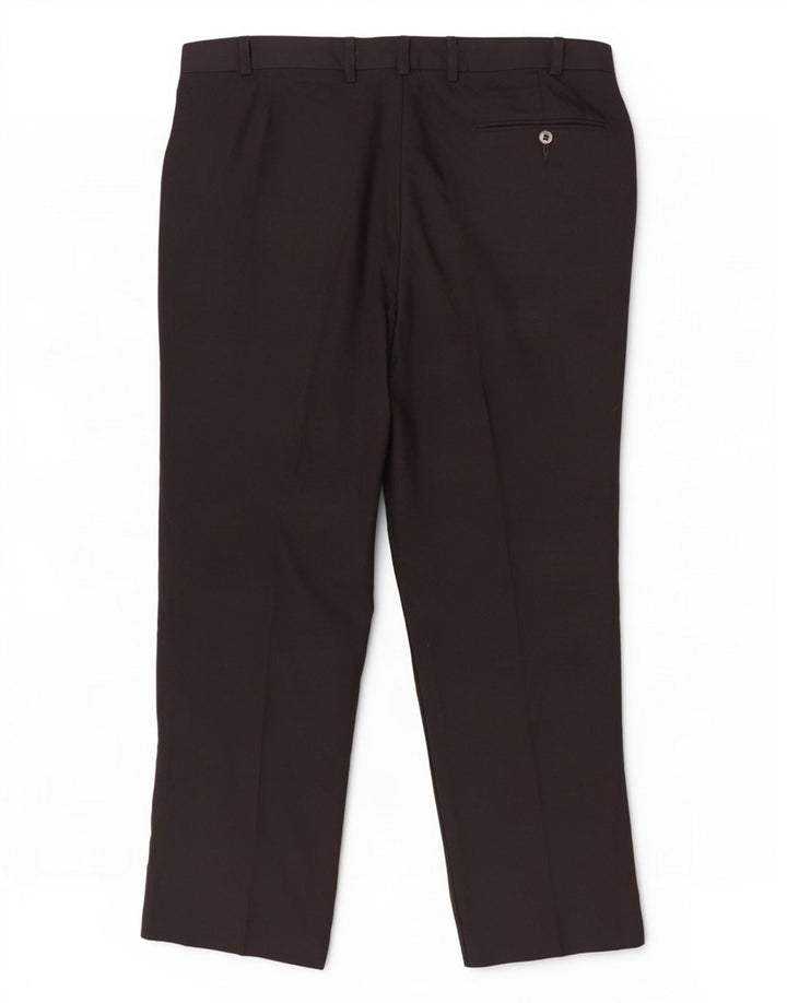 Pantaloni da abito dritti da uomo Marks & Spencer W36 L29 poliestere nero